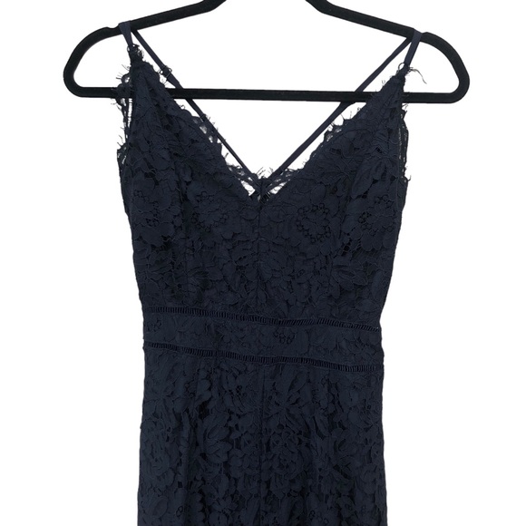 Navy Blue Lace Full Body Romper size Small - Picture 3 of 9